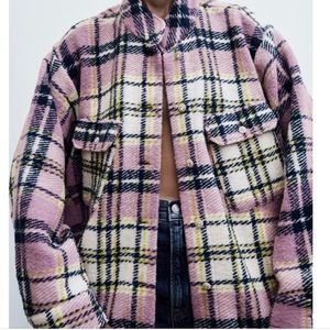 NWOT  plaid wool blend shaket shirt sz M accepting offers